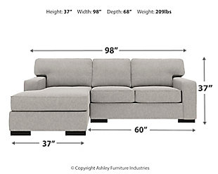 Ashlor Nuvella® 2-Piece Sectional with Chaise, Slate, large