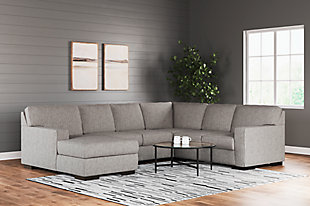 Ashlor Nuvella® 4-Piece Sleeper Sectional with Chaise, Slate, large