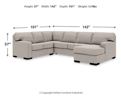 Ashlor Nuvella® 4-Piece Sleeper Sectional with Chaise, , large