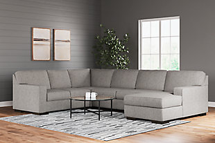 Ashlor Nuvella® 4-Piece Sleeper Sectional with Chaise, Slate, large