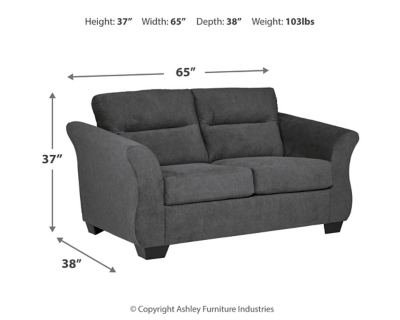 Miravel Loveseat, Gunmetal, large