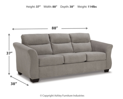 Miravel Sofa, Slate, large