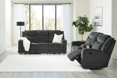 Martinglenn Sofa and Loveseat, Ebony