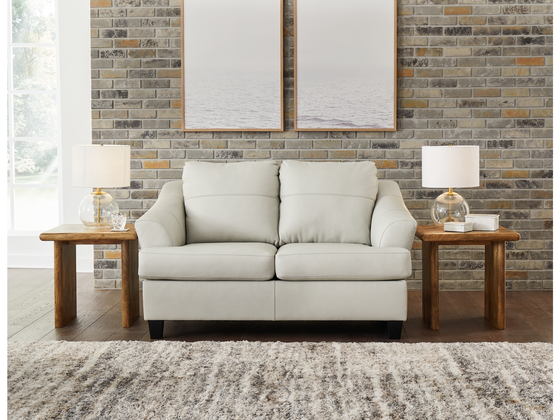 Image 1 of Genoa Leather Sofa Coconut 