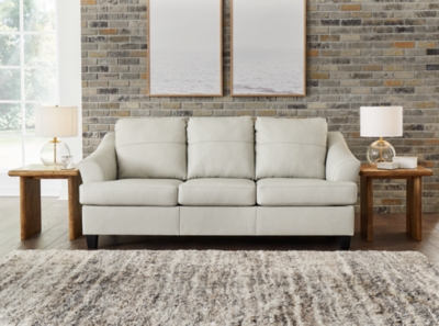 Genoa Leather Sofa Leather, Coconut