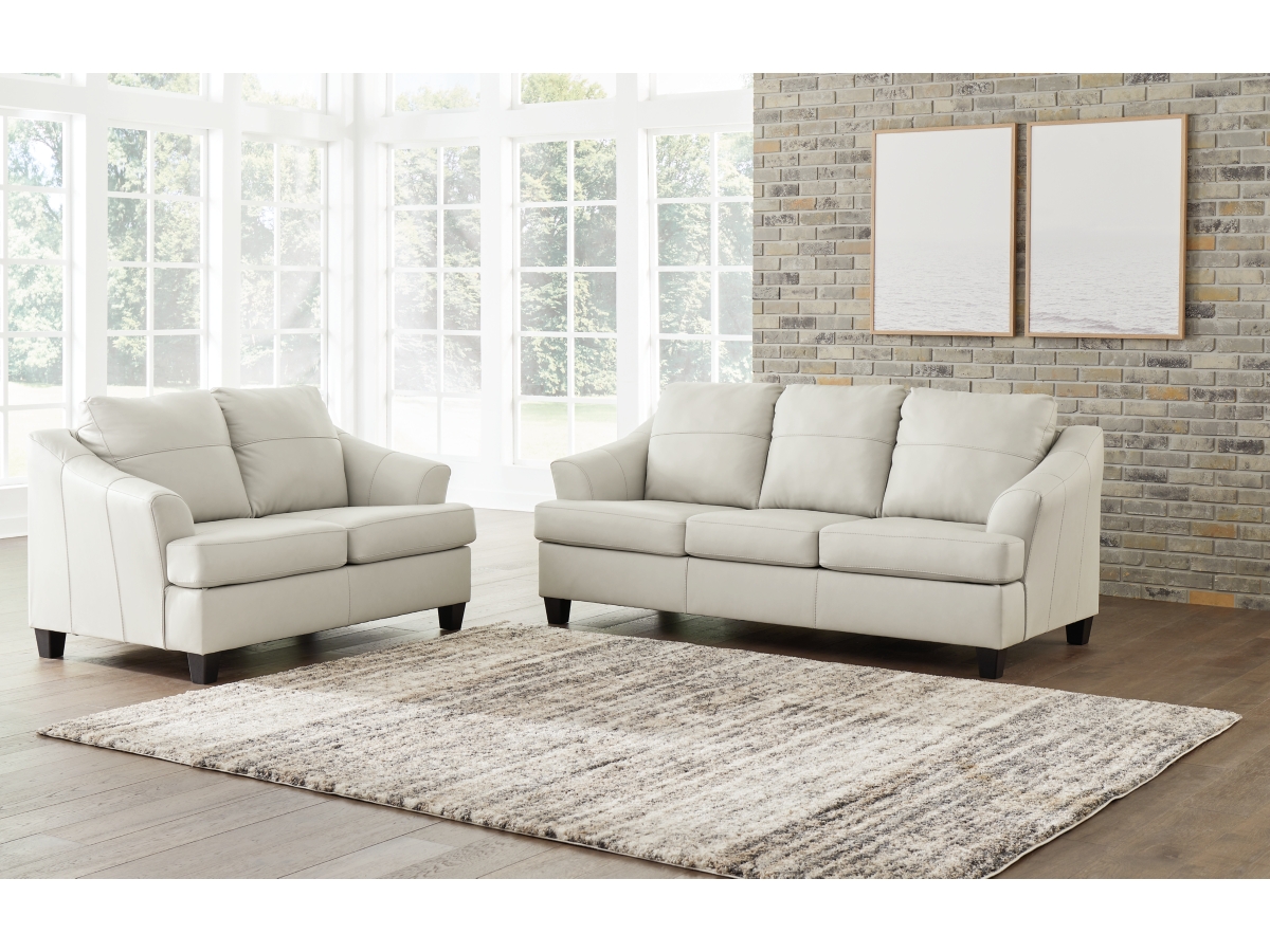 Ashley furniture white leather sofa discount