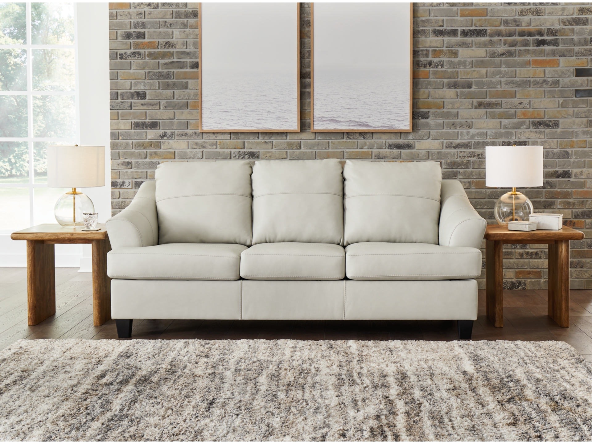 Image 0 of Genoa Leather Sofa Coconut 