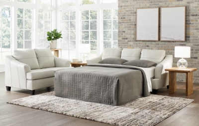 Ashley leather 2025 sleeper sofa