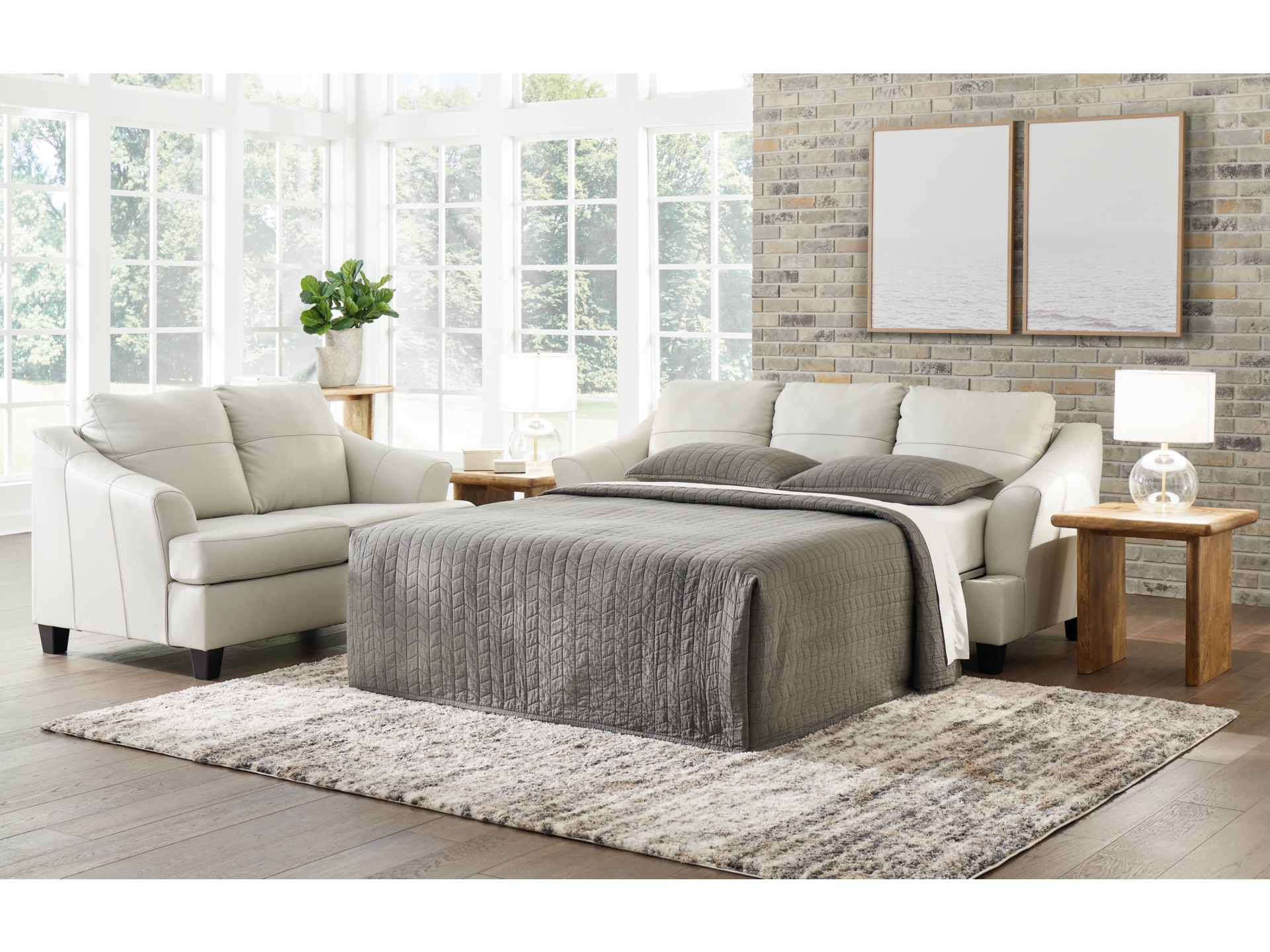 Image 4 of Genoa Leather Sofa Coconut 