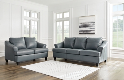 Genoa Sofa and Loveseat, Steel