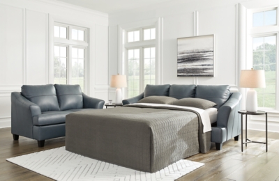 Grey leather hotsell sofa sleeper