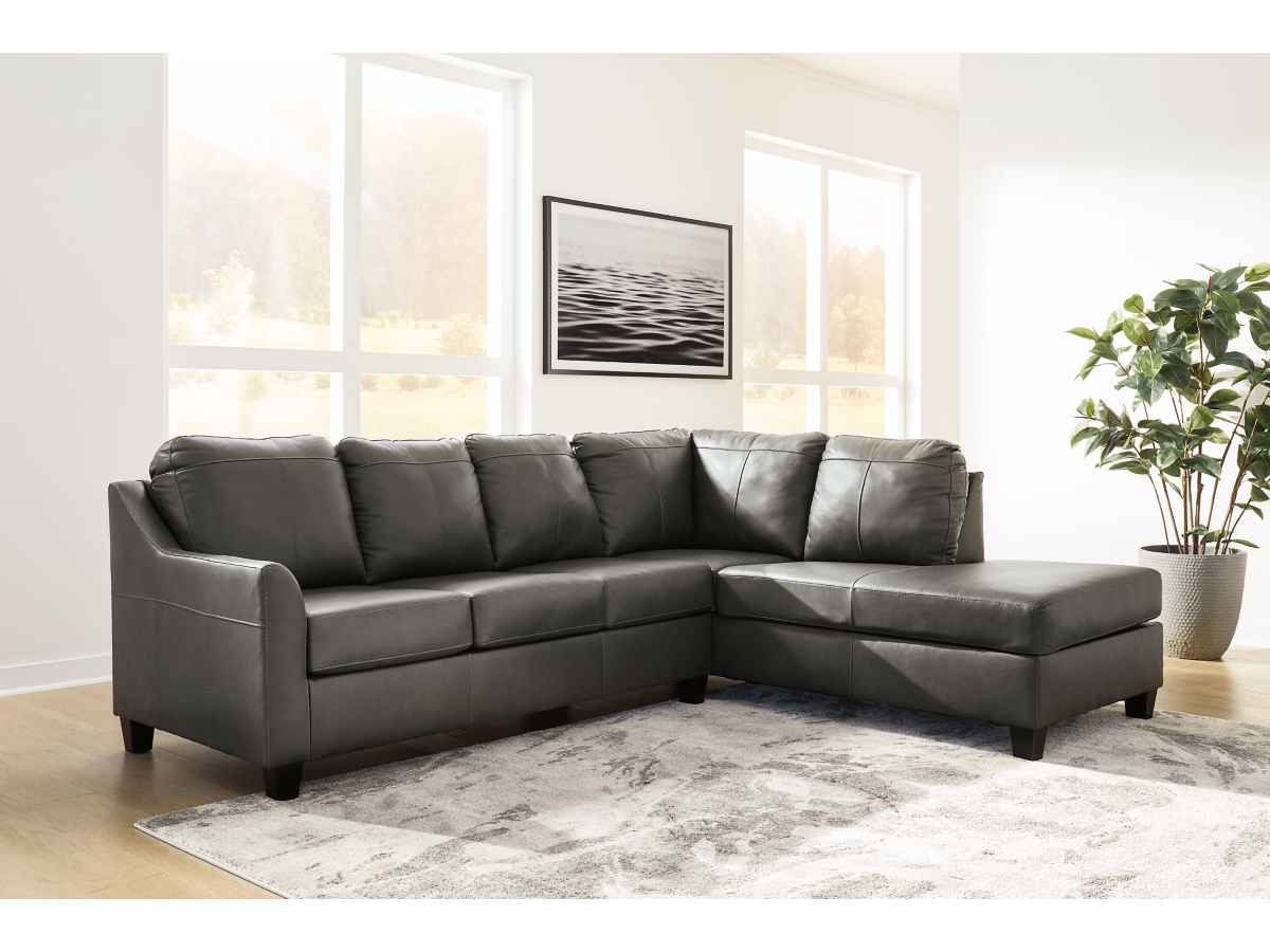 Valderno 2-Piece Leather Sectional with Chaise