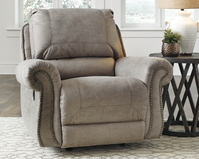 Rocker recliner deals with nailhead trim