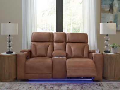 Point Clear Power Reclining Loveseat with Console, , rollover