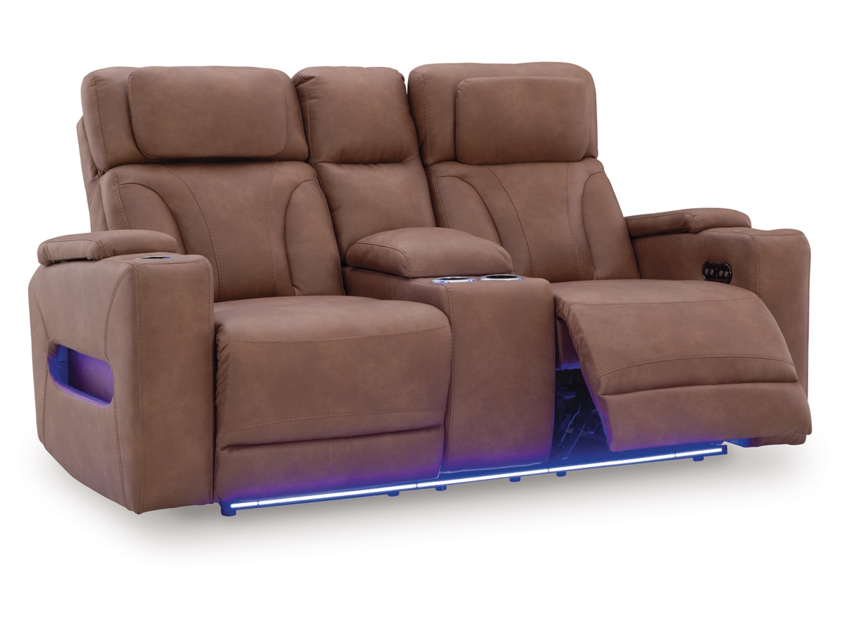 Point Clear Dual Power Reclining Loveseat with Console Ashley