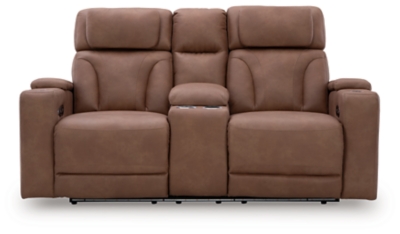 Point Clear Power Reclining Loveseat with Console, , large