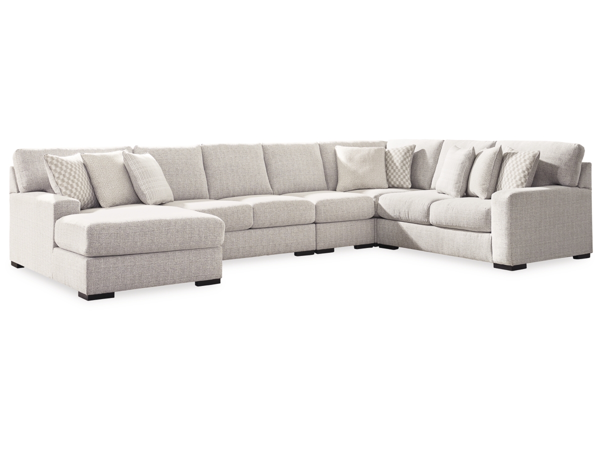 Larce 5-Piece Performance Fabric Sectional with Chaise