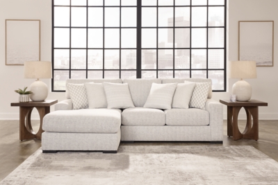 Larce 2-Piece Performance Fabric Sectional with Chaise, Stone