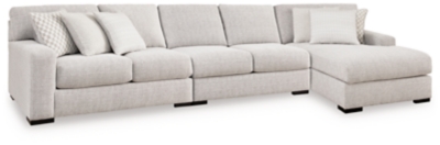 Larce 3-Piece Performance Fabric Sectional with Chaise, Stone