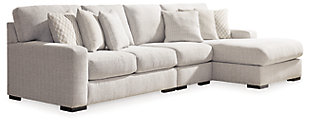 Larce 3-Piece Sectional with Chaise, Stone, large