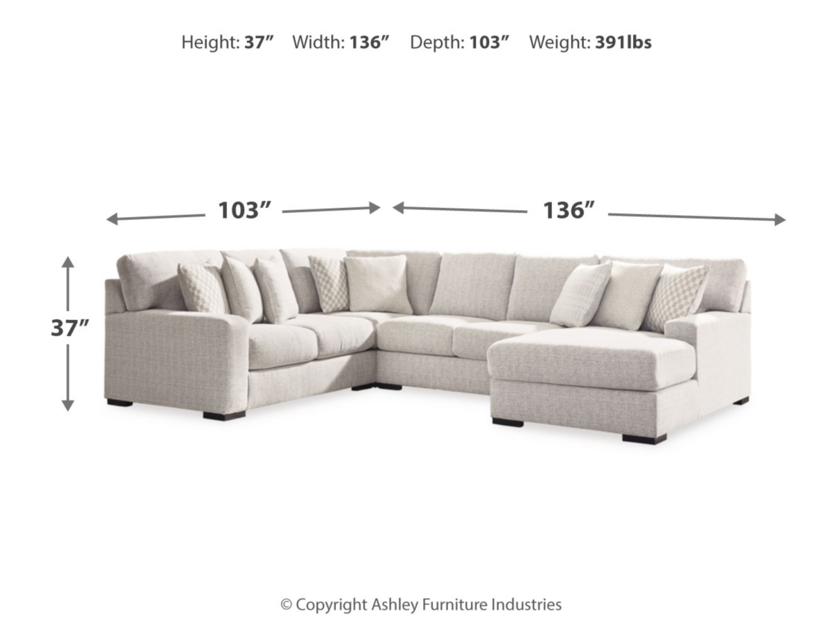 Larce 4-Piece Performance Fabric Sectional with Chaise