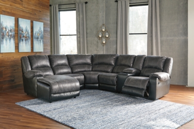 Nantahala 6-Piece Reclining Sectional with Chaise, Slate, rollover