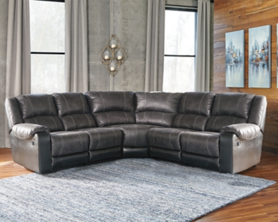 Nantahala 5-Piece Reclining Sectional, Slate, rollover