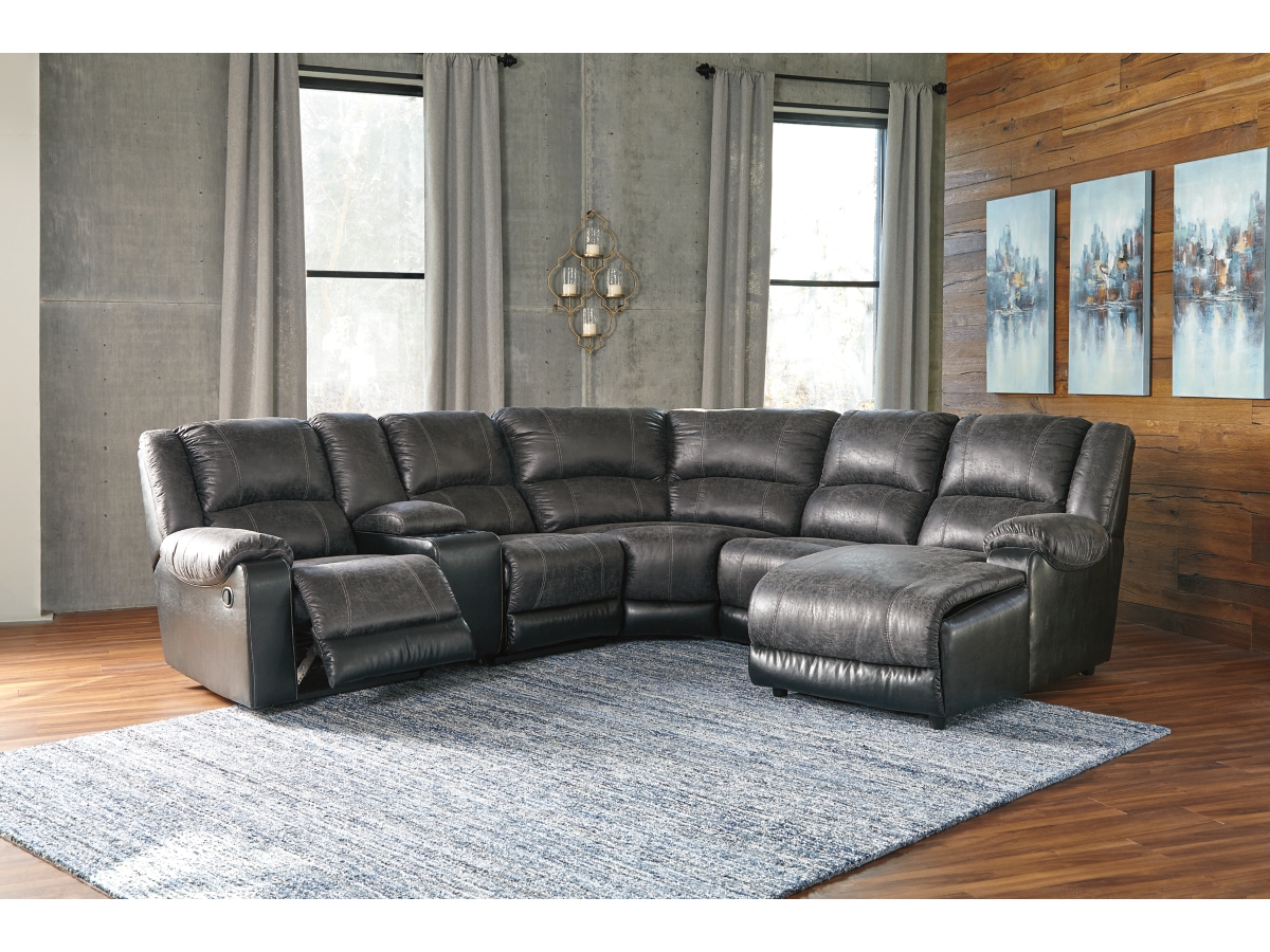 Nantahala 6 Piece Manual Reclining Sectional with Chaise
