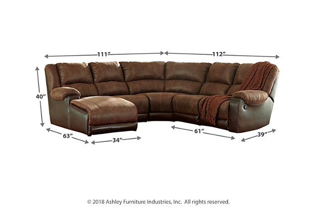 Nantahala 5-Piece Reclining Sectional with Chaise | Ashley ...