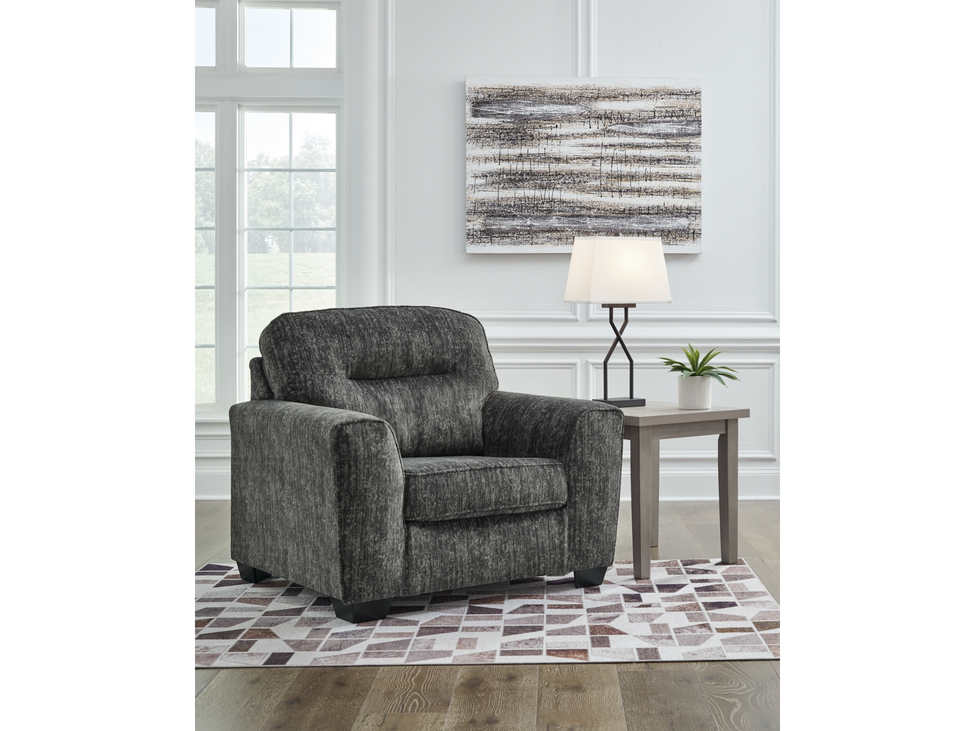 Image 2 of  Lonoke Sofa Loveseat Chair ottoman Gunmetal 