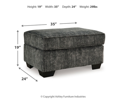 Lonoke Ottoman, Gunmetal, large