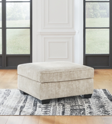 Lonoke Oversized Accent Ottoman, Parchment