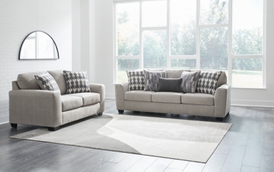 Avenal Park Sofa and Loveseat, Flannel