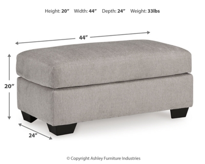 Avenal Park Ottoman Dimensions