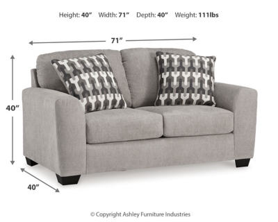 Avenal Park Loveseat Dimensions