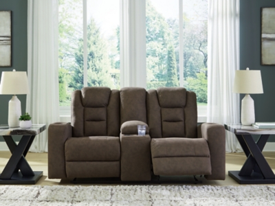 Mayhem Madness Glider Reclining Loveseat with Console, , rollover