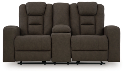 Mayhem Madness Glider Reclining Loveseat with Console, , large