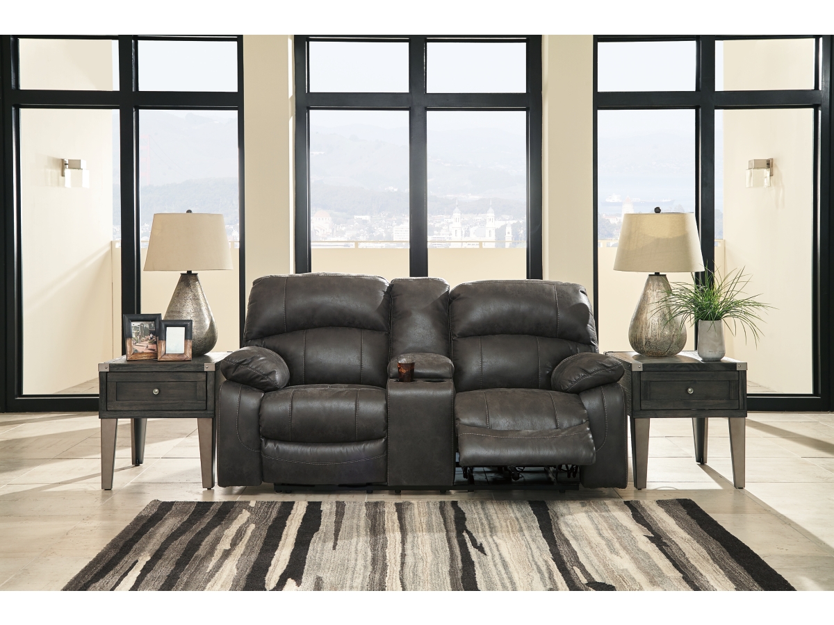 Dunwell Dual Power Reclining Loveseat with Console Ashley