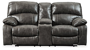Dunwell Power Reclining Loveseat with Console, Steel, large