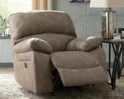 Dunwell Power Recliner, Driftwood, rollover