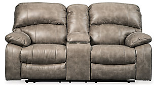 Dunwell Power Reclining Loveseat with Console, Driftwood, large