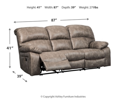 Ashley dunwell power reclining online sofa with adjustable headrest