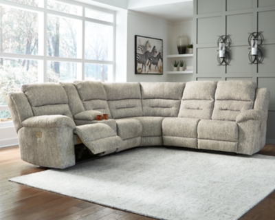 APK-51802-3R Family Den 3-Piece Dual Power Reclining Sectional, sku APK-51802-3R