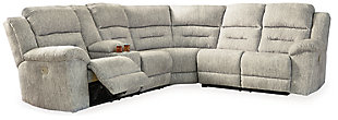Family Den 3-Piece Power Reclining Sectional, Pewter, large