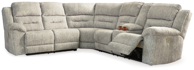 Family Den 3-Piece Power Reclining Sectional, Pewter, large