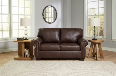 Colleton Leather Loveseat Leather, Dark Brown