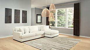 Zada 2-Piece Sectional with Chaise, Ivory, rollover