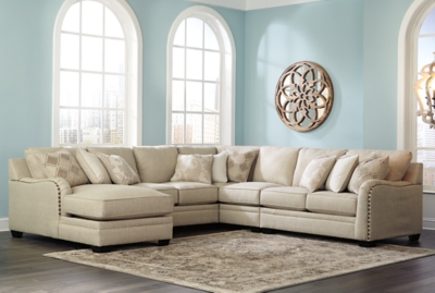 Luxora 5-Piece Sectional with Chaise, Bisque