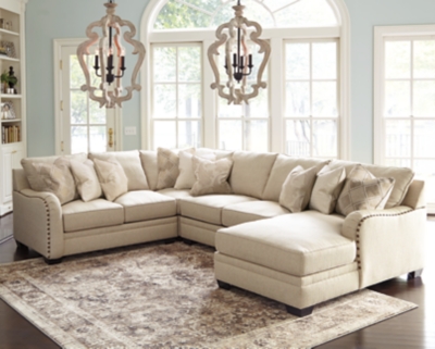 Luxora 4-Piece Sectional with Chaise, Bisque