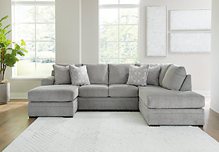 Casselbury 2-Piece Sectional with Chaise, Cement, rollover